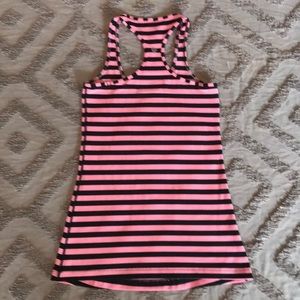 Lululemon Pink and Black Racer Back Tank
